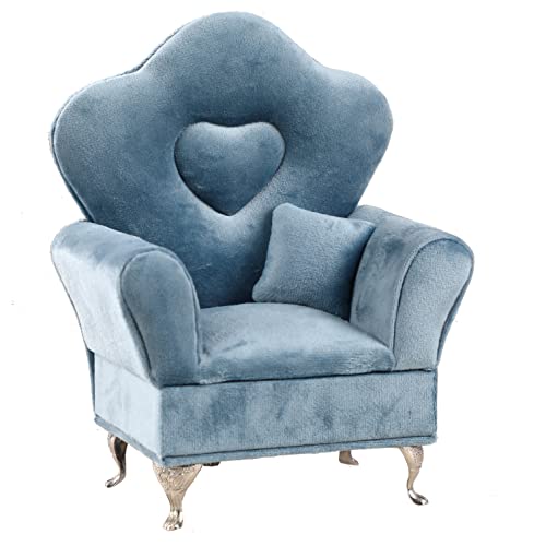 Miniature Dollhouse Accessories Dollhouse Furniture Jewelry Box Women Girls Gift Velvet Storage Jewelry Box(Light Blue Sofa 1)