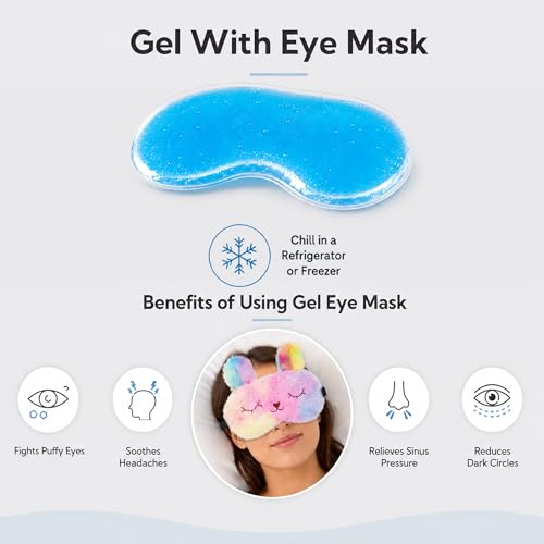 Image of Jenna Cute Fur Gel Sleeping Eye Shade Mask Cover for Insomnia, Meditation, Puffy Eyes and Dark Circles Bunny multi