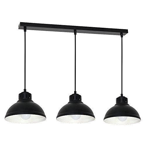Suspension à 3 lampes Sven, noir