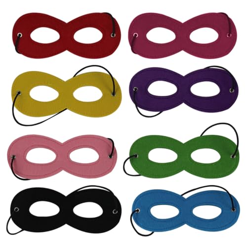 JEXOWIQ 8 unidades máscaras de olhos, máscara, máscara de máscara, máscara de feltro, acessórios de disfarce para máscara de festa de Mardi Gras, acessórios de carnaval de Halloween, acessórios de