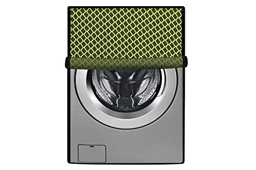 Image of Stylista Washing Machine Cover Compatible for IFB 6.5 Kg Fully-Automatic Front Loading Elena ZX Argyle Pattern Olive Green