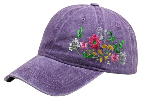 Gorra de béisbol bordada floral ajustable para mujer y hombre miniatura 1