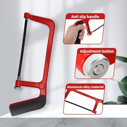 Bügelsäge, Junior-Bügelsäge, Mini-Bügelsäge, kleine Säge, Bügelsäge zum Schneiden von Metall, Metall, Holz, Stahl, PVC-Rohr, gefrorenem Fleisch und Kunststoff