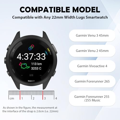 Correa de reloj 22mm compatible Garmin Venu y Forerunner miniatura 2
