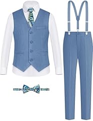 Blue Gray Vest Set