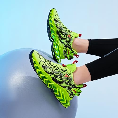 Men's Outdoor Shock - Absorbing Walking Shoes for Tennis and Basketball, Blade Non Slip Fashion Sneakers, Breathable Mesh Soft Sole Casual Athletic Sport Shoes (red,7)3