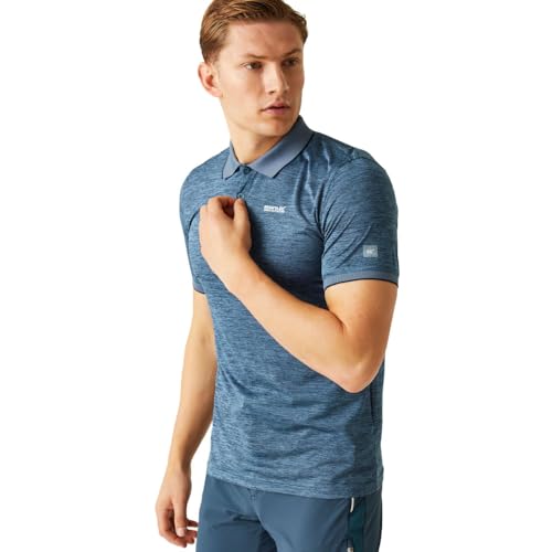 Regatta Herren Shirt Kurzarmshirt Funktionsshirt Poloshirt Remex II, Farbe:Dunkelblau, Artikel:-Z61 Coronet Blue, Größe:L