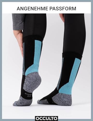 Foto von Occulto Damen Wandersocken 2er Pack (Modell: Gerlinde) Türkis-Grau 39-42