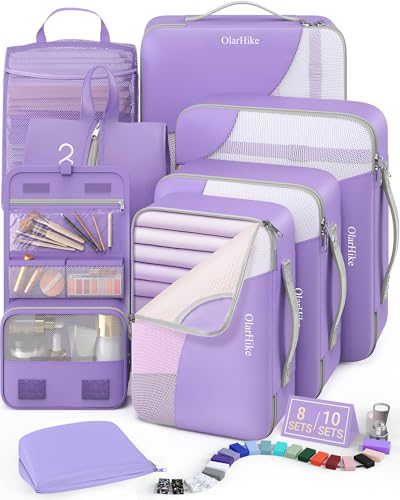 Image of OlarHike 8 Set Packing Cubes for Travel,Gifts for Women Mom,Anti-Tearing Suitcase Organizer,with Over 1000 pcs Mesh Holes,Vacation Essentials & Accessories for Cruise Ship