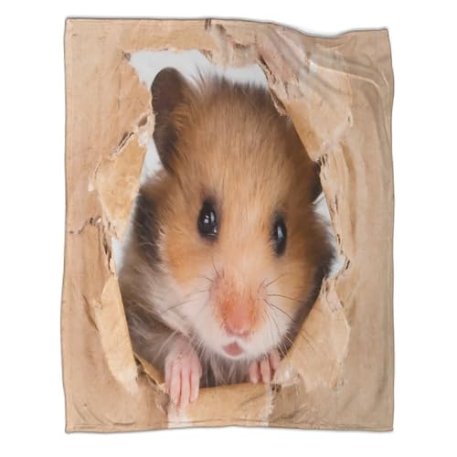 Couverture hamster 3D lavable en machine, le plaid chaud indispensable pour vos invités - 3