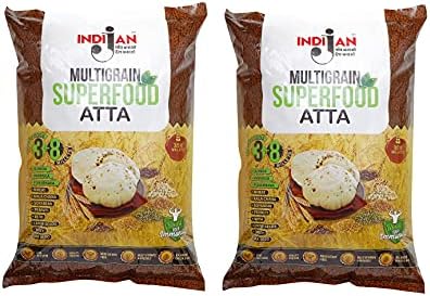 INDIJAN Multigrain Superfood Atta/Flour 5 Kg|11 Ingridients & 35 % Millets+Superfoods/Low Carb + Protein+ Vitamins+ Dietary Fibre/Diabetic Friendly/Low Gi-10 Kg (Pack Of 2)