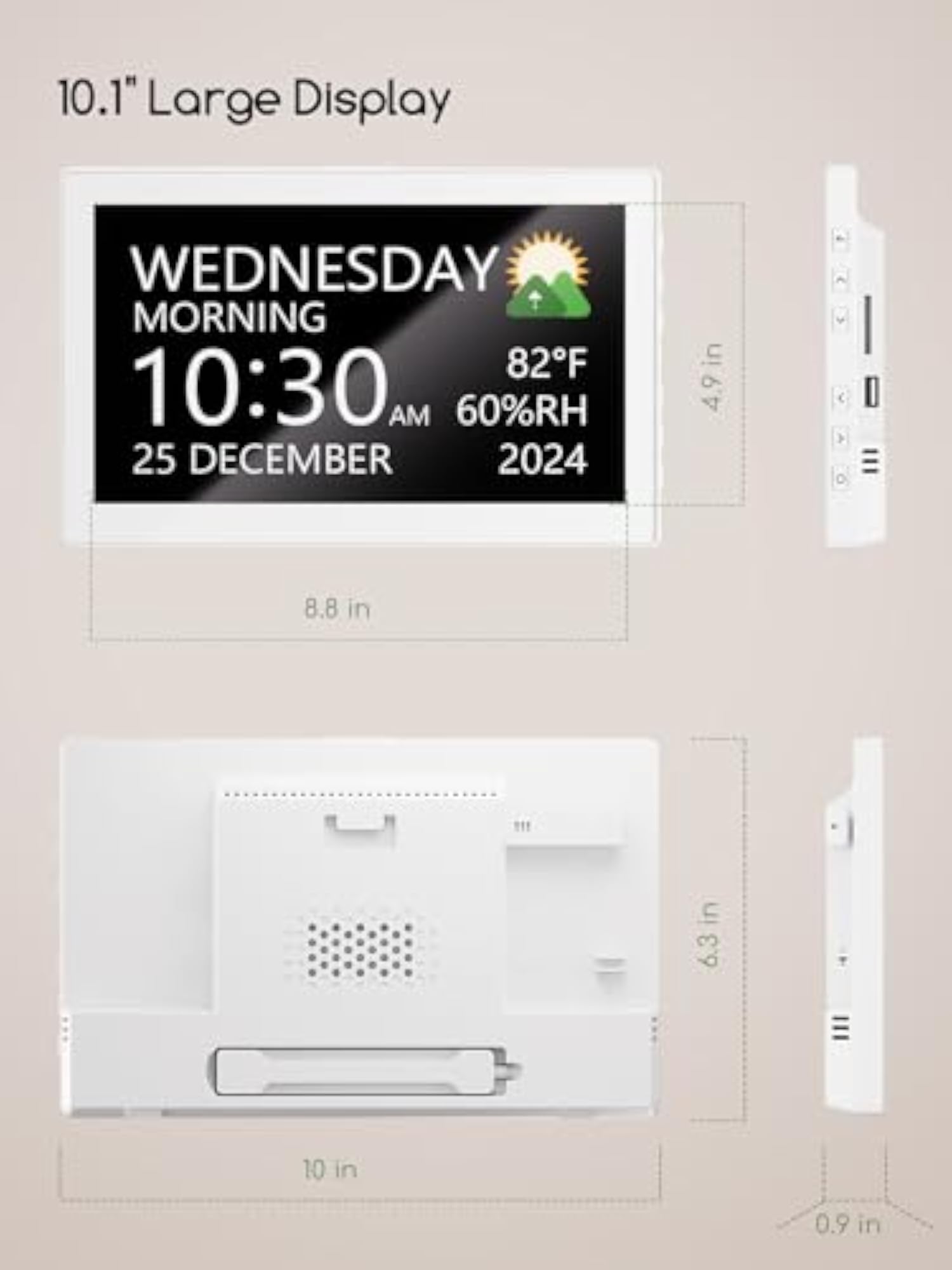 Large Display Calendar Clock with Multiple Themes
