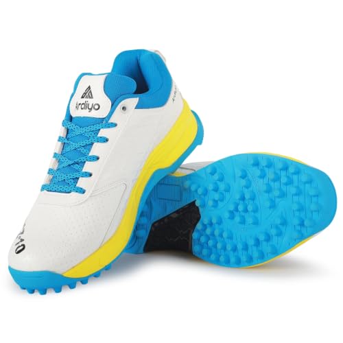 ARDIYO Cricket Shoes with Rubber Molded Studs Yellow - Image 2