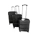 Produktbild JUNG CHAMP Koffer Set 3 teilig Schwarz ABS-Hartschale, mit Zahlenschloß, Teleskopgriff, Kofferset 3 Größen - Handgepäck/Mittel/Groß, Reisekoffer mit Rollen, Trolley, Hartschalenkoffer