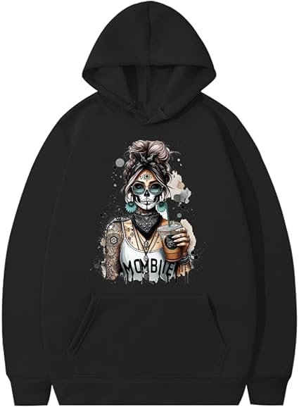 IOELOVEOMombie Girl Hoodie Fashion Hoodie Pullover Long Sleeve Sweatshirt For Women Men