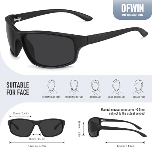 Polarized Sports Sunglasses for Men UV Protective Unbreakable Frame Driving Cycling Fishing Sun Glasses3