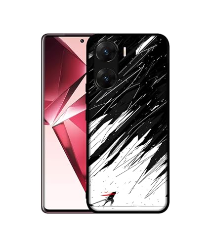 Image of Geometric Strom Design Premium 2D Printed Metal Back Case Cover for Vivo V29E 5G