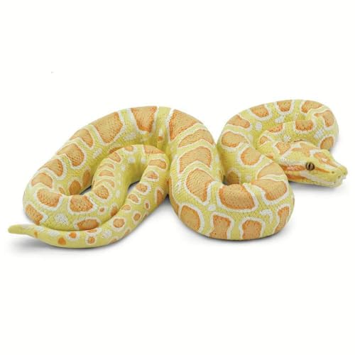 Safari Ltd. Albino Burmese Python Figurine - Lifelike 5.5' Snake Figure - Educational Toy for Boys, Girls, and Kids Ages 3+