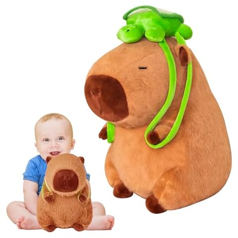 LYXIHAP 13.5in Capybara Plush Stuffed Animal Kawaii Rodent Plush Toy Soft Capybara Plushie Stuffed Cute Capybara Hugging Plushies Animal Toy Birthday Gift for Boys Girls Kids Cover
