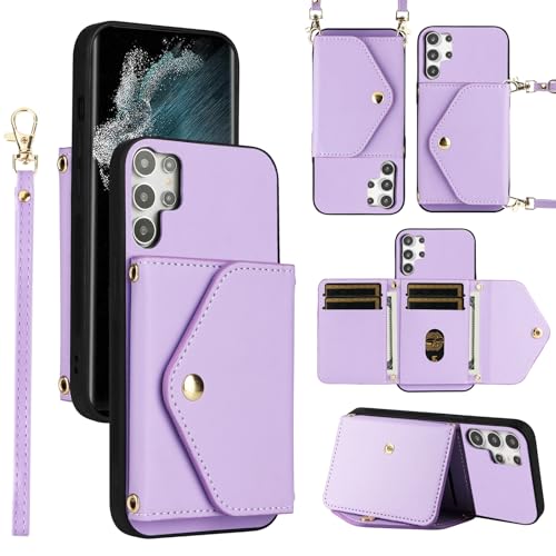 Étui portefeuille Samsung S26 Ultra en cuir avec porte-cartes et bandoulière