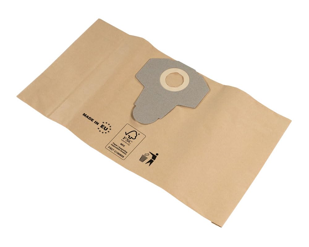 5 sacchetti per aspirapolvere di carta per Parkside PNTS 1250, 1250/9, PNTS 1300 A1 B2 C3 D3 E4 F5 PWD 12 A1, PAS 500 D3 multistrato, resistenti agli strappi, 50% più lunga durata, sacchetti