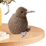 Genérico Cute Kiwi Bird Stuffed Toy, Soft Animal Hugging Pillow, Compact Stuffed Animals, Adorable Plush Doll for Christmas Holiday Presents and Decor, Children Adults, Gray, Coffee, White