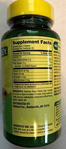 Spring Valley Papaya Enzyme, 180 Chewable Tablets (2 Pack) #TOP2