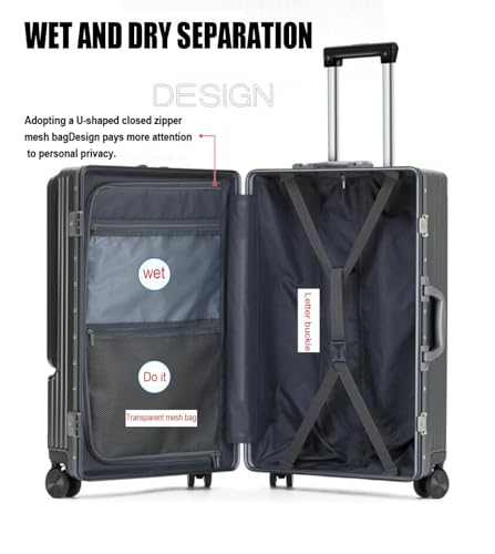 Elegance Cabin Suitcase Matte 100% PC Hard Trolley Travel Hand Luggage with 4 Swivel Double Wheels and TSA Lock,4,20in4