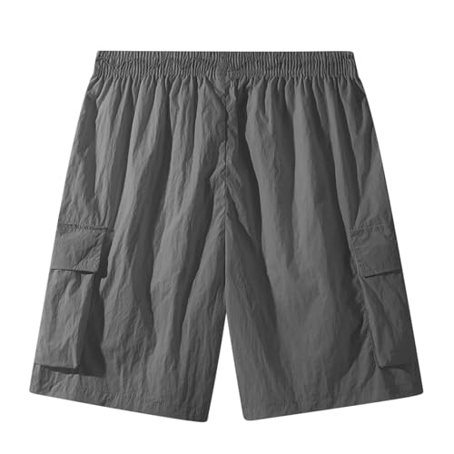 Xiaojmake Mens Cargo Shorts Lightweight Parachute Short Pants with Pockets Summer Adjustable Waistband Casual Hiking Shorts2