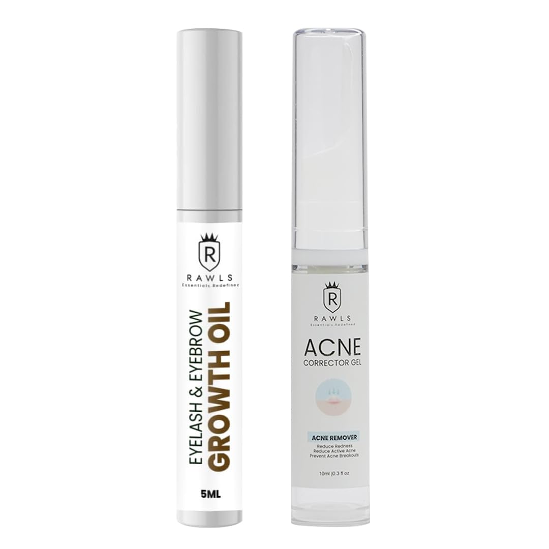 RAWLS Eyebrow & Acne Care Set | Acne Corrector with Tea Tree & Witch Hazel + Eyelash & Eyebrow Growth Oil with Vitamin E & Castor Oil | For Clear Skin & Fuller Brows ( 5 & 10ml )-image-22
