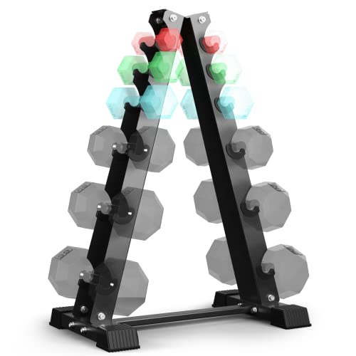 AKYEN Dumbbell Rack Stand Only, Weight Rack for Dumbbells Compact A-Frame Home Gym Space Saver (800 LBS Weight Capacity) for Men & Women