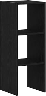 vidaXL Bücherregal Stapelbar Schwarz Eichen-Optik 30x30x80 cm, Bücherständer, Büroschrank, Aktenregal, Bücherschrank, Büroregal, Highboard, Regal
