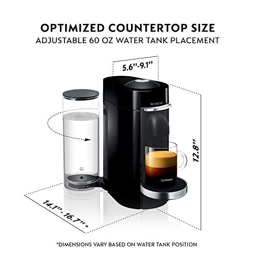 Nespresso VertuoPlus Deluxe Coffee and Espresso Machine by De'Longhi, 37 Oz, Black by Nespresso - Image 3