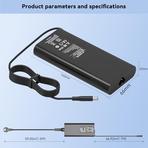 Cargador 130W para DELL Xps 15 con conector robusto de 4,5 * 3,0mm 5