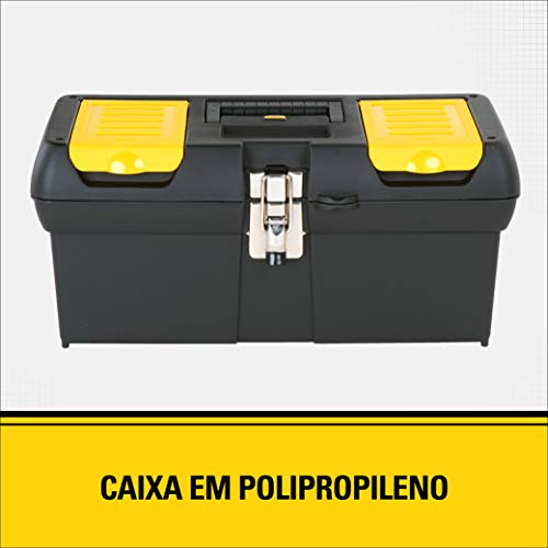 Stanley Caixa de Ferramentas 16 Pol, Com Bandeja e Fechos em Aço Carbono, Ideal para Armazenas as su