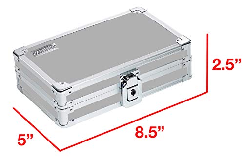 Vaultz Small Lock Box - 8.5 X 5 X 2.5 Inch Mini Safe With Key Lock To Store School Supplies, Money And Medicine - Pink Reflective Diamond #TOP5