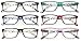 V.W.E. 6 Pairs Lightweight Spring Hinge Tile Design Rectangular Reading Glasses - Clear Lens Reader 7014 (6 Pairs Assorted, 2.50)