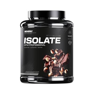 Beverly Isolate CFM - Aislado de Proteína de Suero Lacprodan - 2 Kg - 30 g de proteína por porción - 58 servicios - Tonifica y aumenta la masa muscular - Sabor 2 KG CHOCOLATE AVELLANA