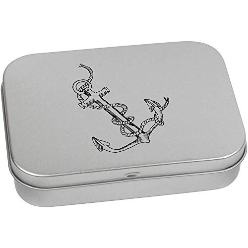 110mm 'Rope & Anchor' Metal Hinged Tin/Storage Box (TT00109507)