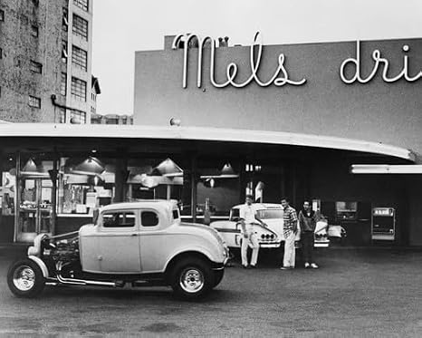 American Graffiti classic cars outside Mel's Diner 24x36 inch poster