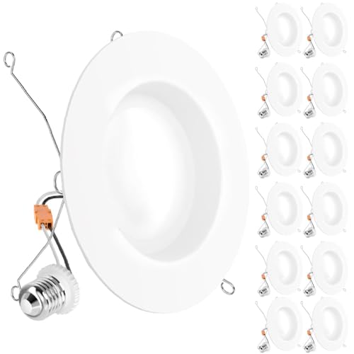 Sunco 12 Pack 6 Inch LED Can Lights, Retrofit Recessed Lighting, Smooth Trim, 965 LM, 13W (75W...