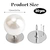 URROMA Bouton de Broche en Perles, 50 Ensemble de Boutons de Broche en Fausses Perles, sans Couture, Embellissements Ronds Blancs pour Robe, Chapeau, Sac, Décoration, Artisanat DIY, 12 mm #1