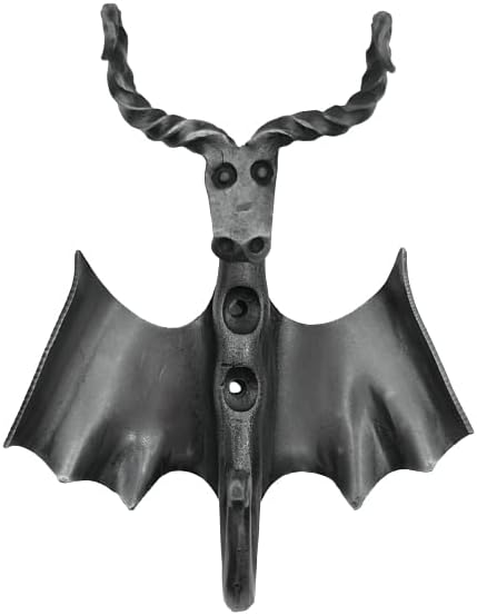 Miniatura 2 de Living Ideas - Gancho de pared de dragón forjado a mano gancho de pared de hierro forjado gancho de pared de metal de herrero gancho de pared