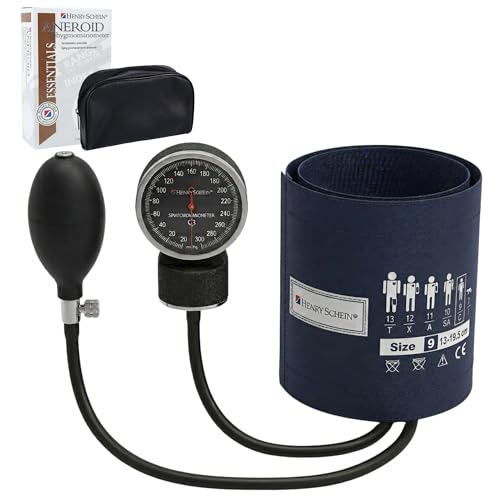 Child Pro Aneroid Sphygmomanometer – Size 9 Navy Blue Cuff, Manual Blood Pressure Monitor, Reusable, Dial Display, Includes Leatherette Carrying Case – 1 Count