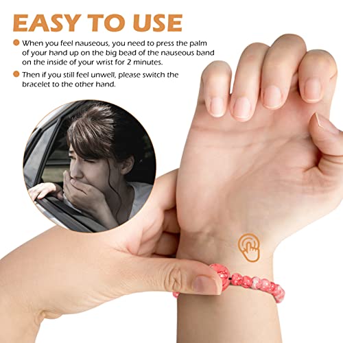Ciieeo 6 peças pulseiras para enjoo de movimento, pulseira antináuseas, pulseiras para enjoo do mar,