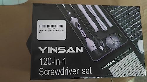 YINSAN Zestaw wkrętaków precyzyjnych 120 sztuk, mini wkrętaków magnetycznych, zestaw narzędzi komputerowych do naprawy PC, laptopa, telefonu, okularów, Mac, smartfonów, majsterkowania i konsol do