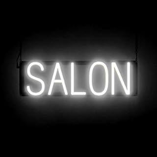 SpellBrite SALON ネオンLEDサイン サロン用 20.8インチ x 6.3インチ 超高輝度、エネルギー効率、長寿命LED。8つのアニメーション設定で500フィート以上から屋内で見える (ホワイト)