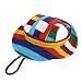 WINOMO Round Brim Pet Cap Visor Hat Pet Dog Mesh Porous Sun Cap with Ear Holes for Small Dogs - Size S (Colorful Stripe)