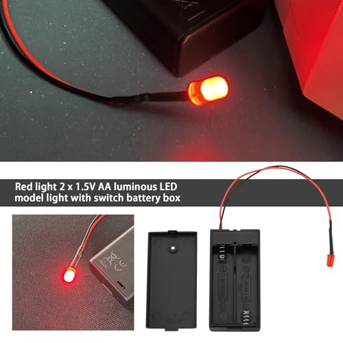 Zestaw 2 fa?szywych alarmów LED 5 mm z czerwon? diod? LED z okablowanym uchwytem na baterie do samochodów, ?odzi, gara?u motocyklowego, baterie AA nie s? do??czone