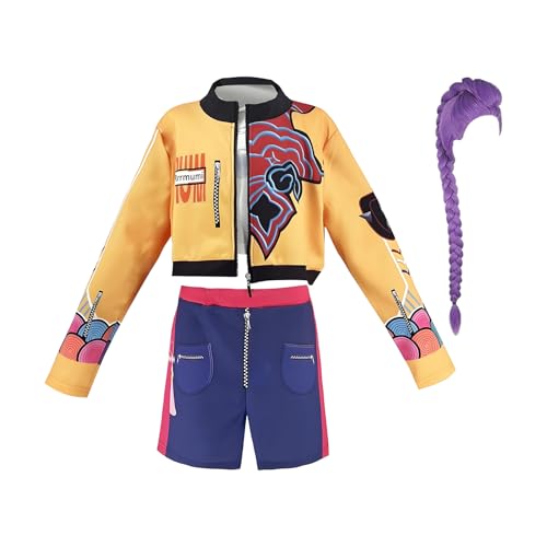 Genérico Disfraz De Cazador De Demonios Rum-i Para Niñas, Costume Girls Anime Hunters Cosplay - Traje De Pantalones Cortos De La Chaqueta De Cosplay Con Peluca, Cantantes Pop De Chicas Costume